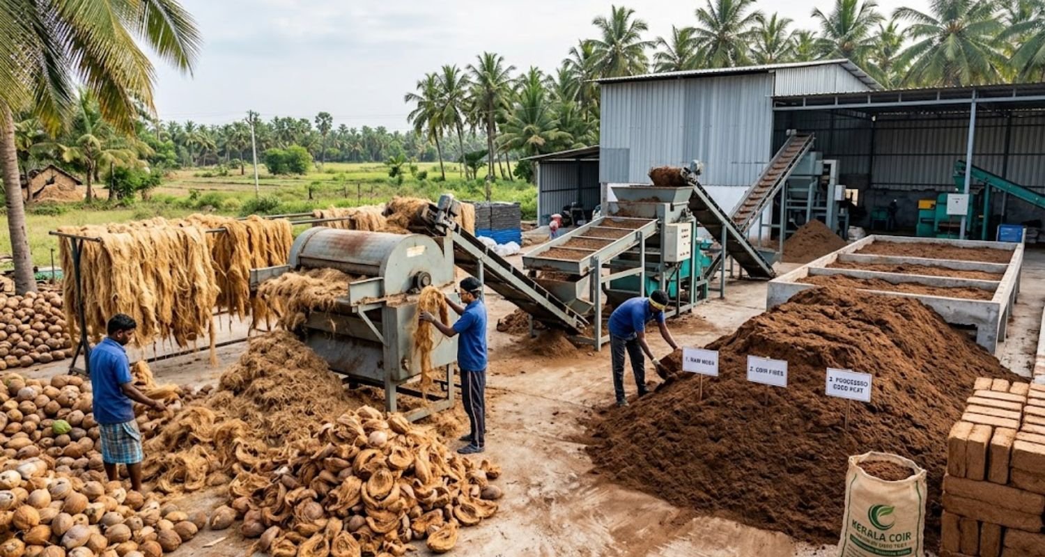 Coconut husk coco peat substrate origin India